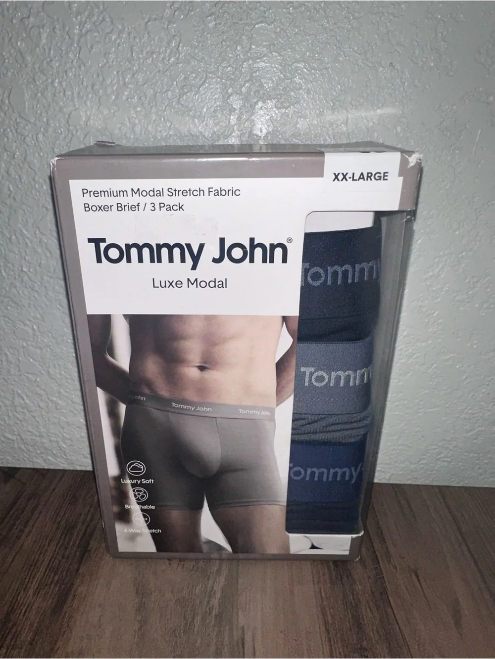 Tommy John Luxe Modal Boxer Brief 3-Pack in Gray and Navy